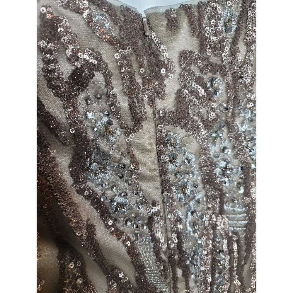 NWT MAC DUGGAL Embroidered & Embellished Long Sleeve Tulle Ballgown SZ 2 - Picture 11 of 13